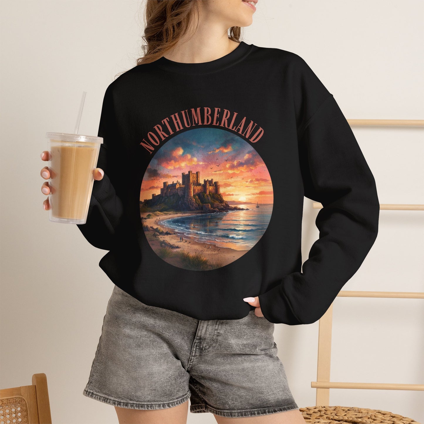 Northumberland Castle Sweatshirt — Scenic Sunset Crewneck