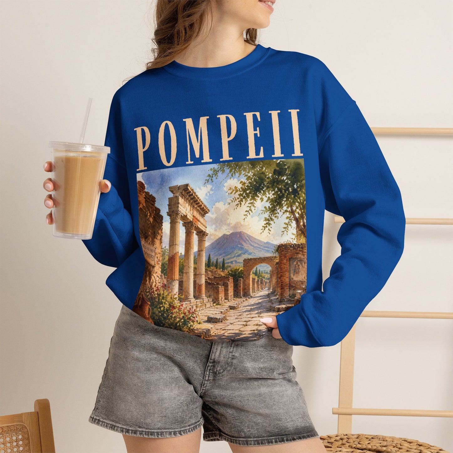 Pompeii Ruins Vintage Crewneck Sweatshirt