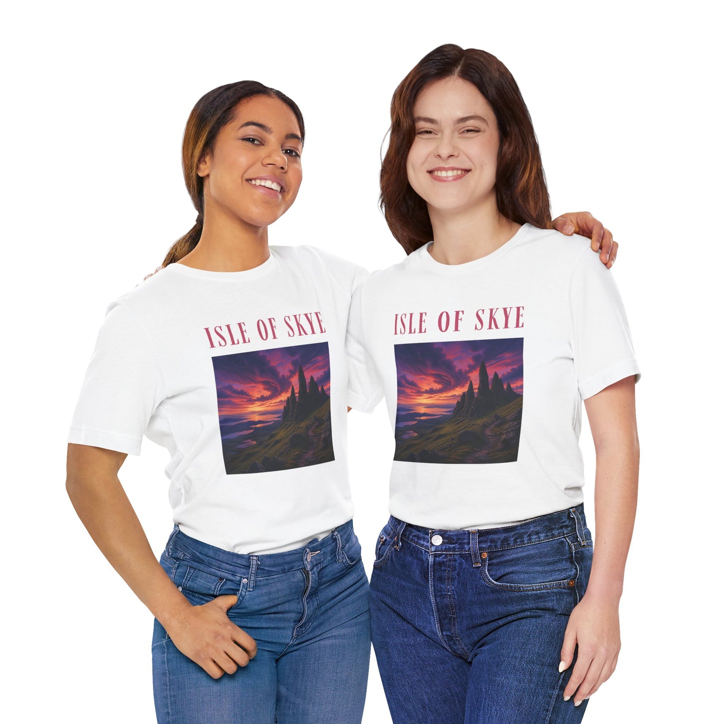 Isle of Skye Scenic Tee — Sunset Landscape Graphic T-Shirt