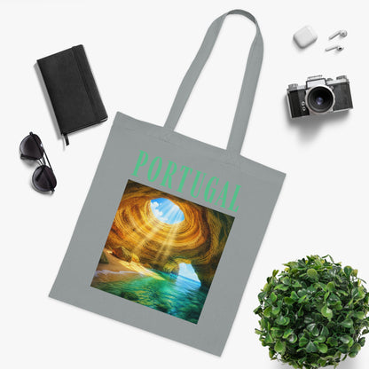 Portugal Benagil Cave Cotton Tote Bag – Scenic Travel Souvenir Tote