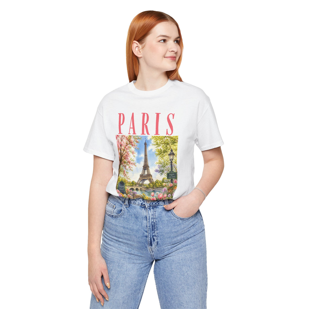 Paris Floral Eiffel Tower Tee — Vintage Romantic France T-Shirt