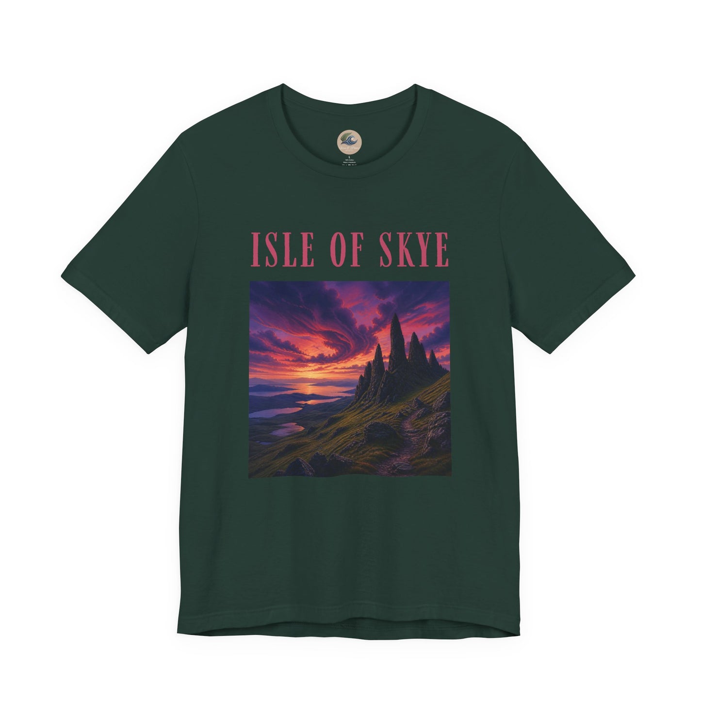 Isle of Skye Scenic Tee — Sunset Landscape Graphic T-Shirt