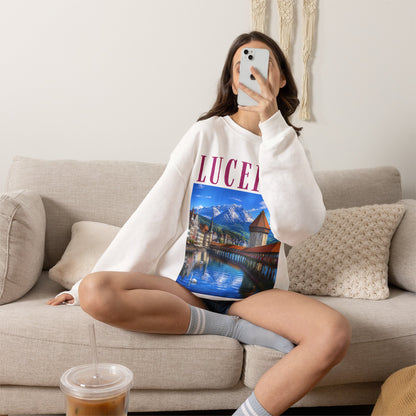 Lucerne Scenic Sweatshirt – Swiss Chapel Bridge Travel Crewneck