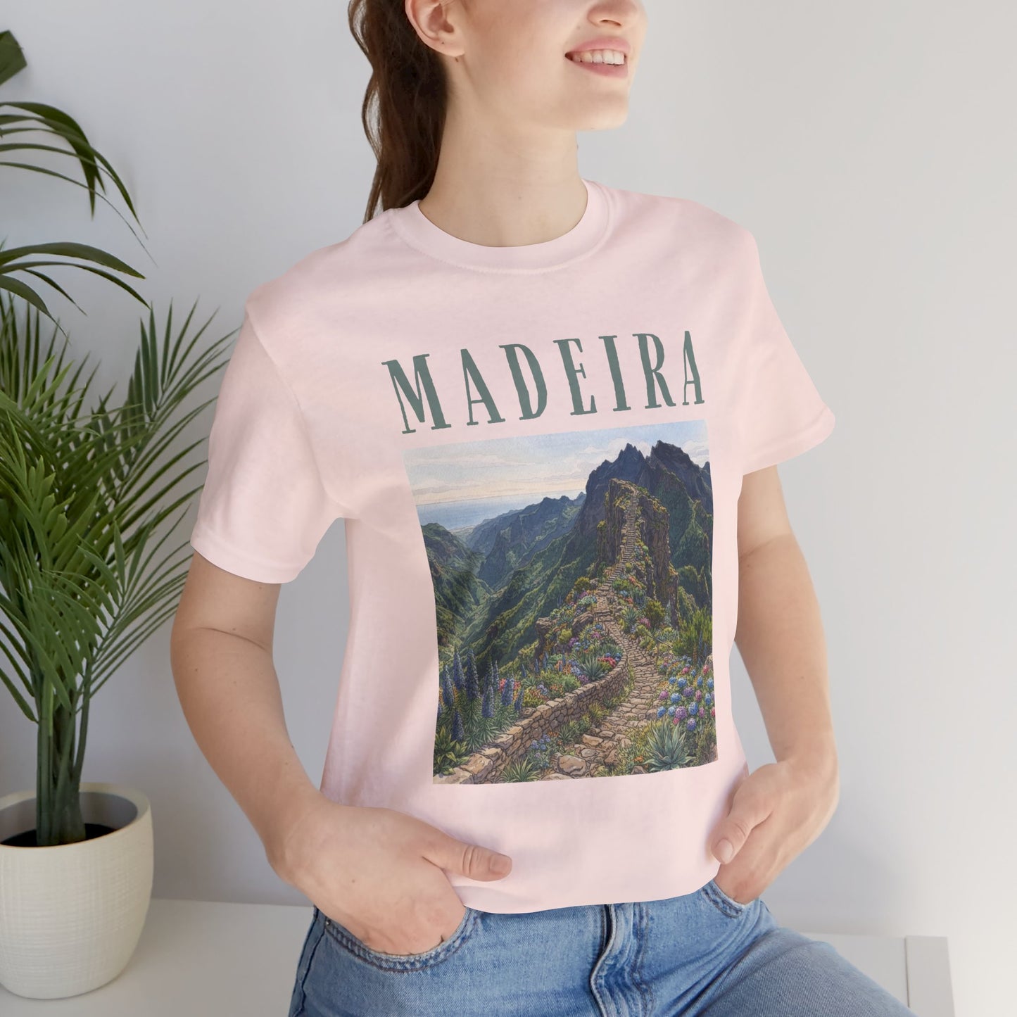 Madeira Stairway to Heaven Scenic Tee - Mountain Landscape Travel T-Shirt