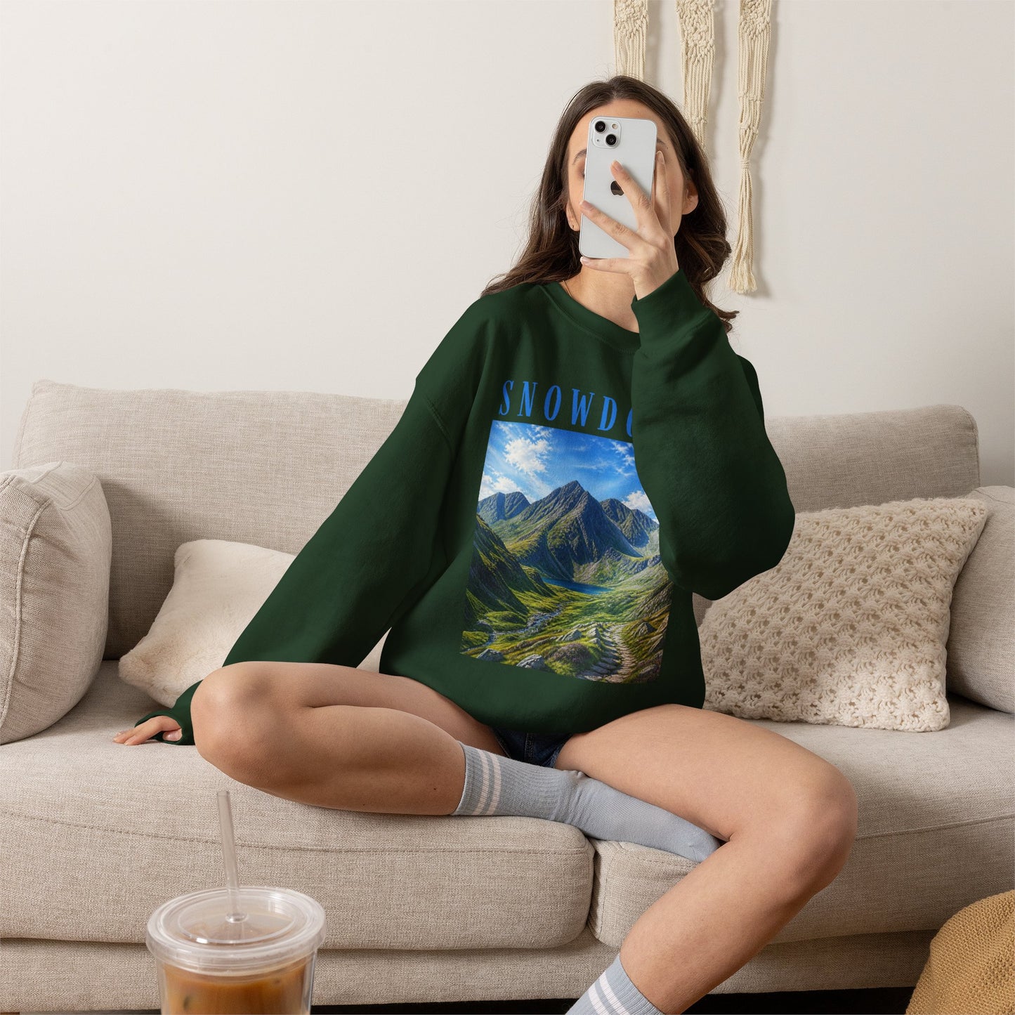 Glyderau Landscape - Snowdonia Mountain Crewneck Sweatshirt