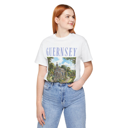Guernsey Chapel Landscape T-Shirt — Scenic Island Travel Tee