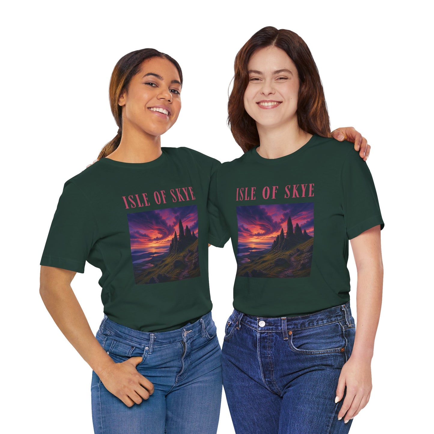 Isle of Skye Scenic Tee — Sunset Landscape Graphic T-Shirt