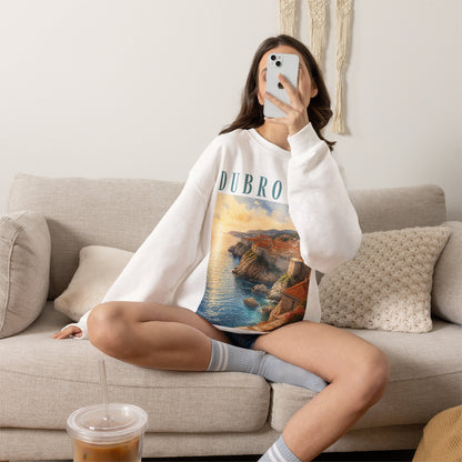 Dubrovnik Crewneck Sweatshirt — Vintage Coastal Travel Sweater
