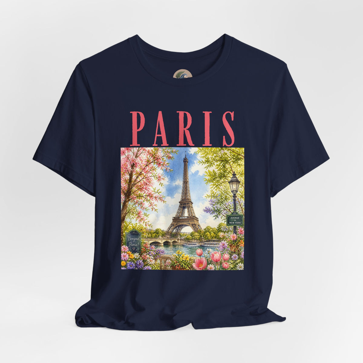 Paris Floral Eiffel Tower Tee — Vintage Romantic France T-Shirt