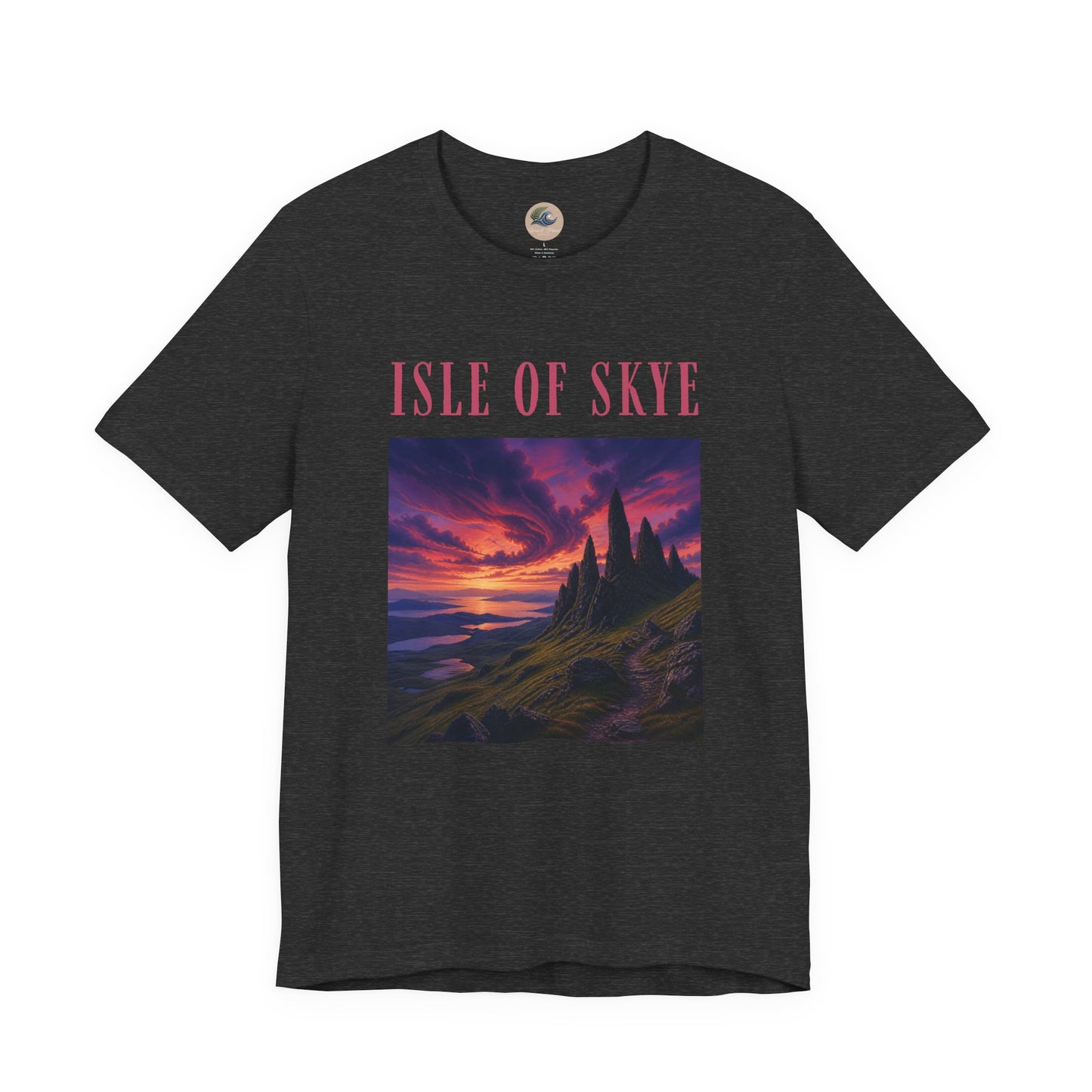 Isle of Skye Scenic Tee — Sunset Landscape Graphic T-Shirt