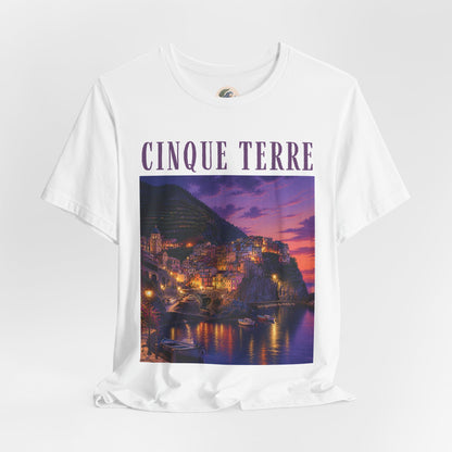 Cinque Terre Sunset Photo Tee — Italian Coastal Travel T-Shirt