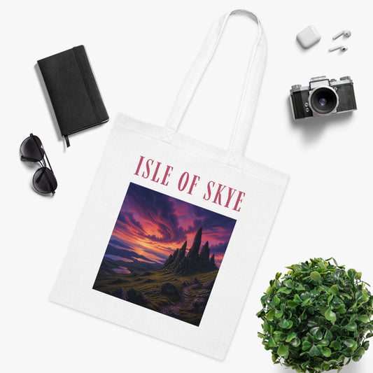 Isle of Skye Scenic Cotton Tote — Sunset Landscape Beach Bag