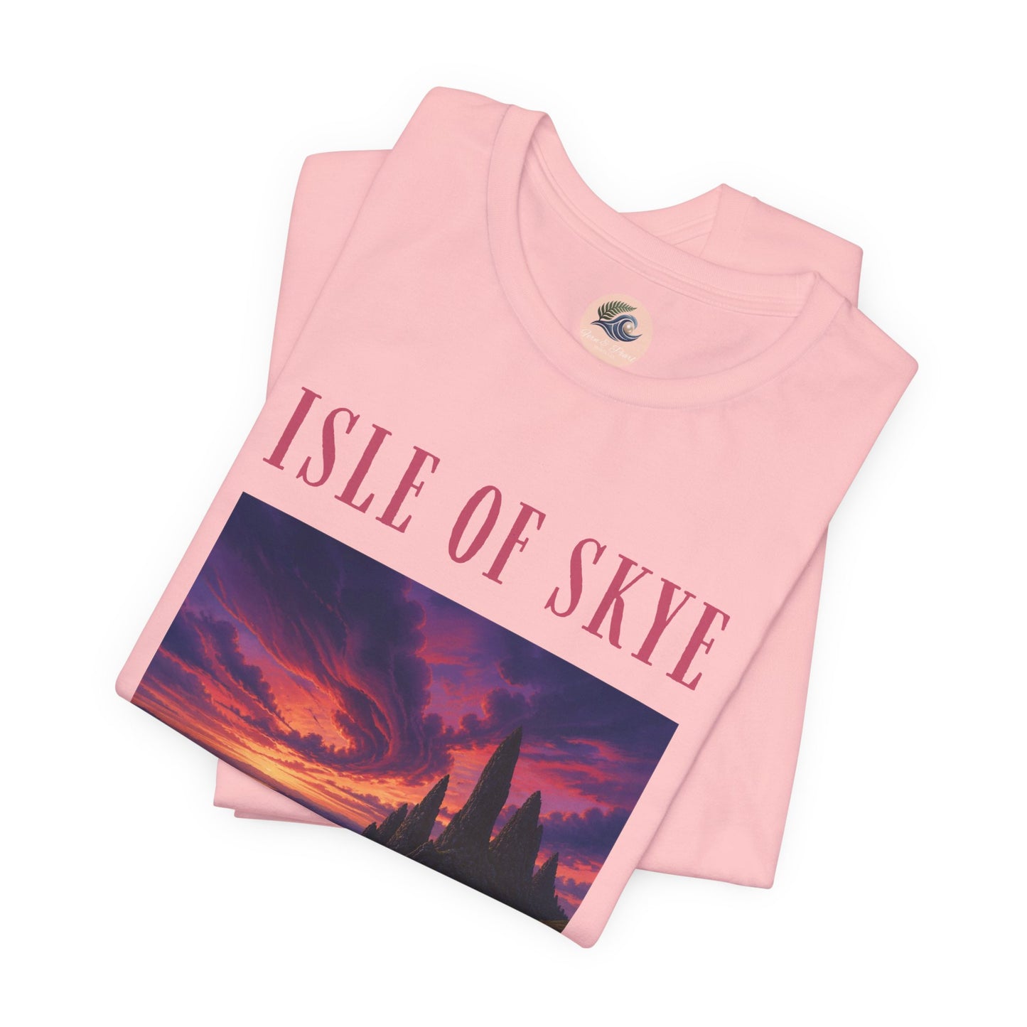 Isle of Skye Scenic Tee — Sunset Landscape Graphic T-Shirt