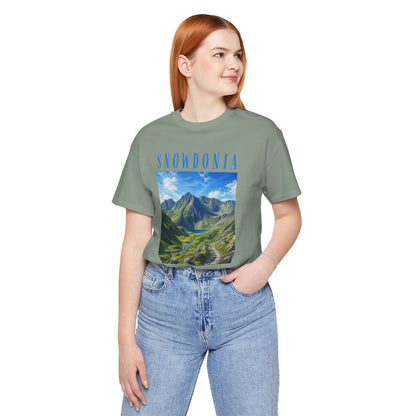 Glyderau Landscape T‑Shirt – Scenic 'SNOWDONIA' Mountain Graphic Tee