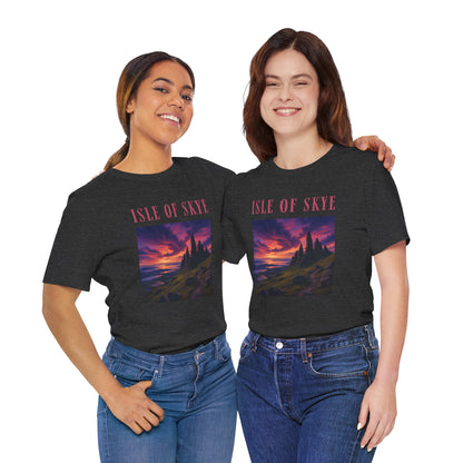 Isle of Skye Scenic Tee — Sunset Landscape Graphic T-Shirt