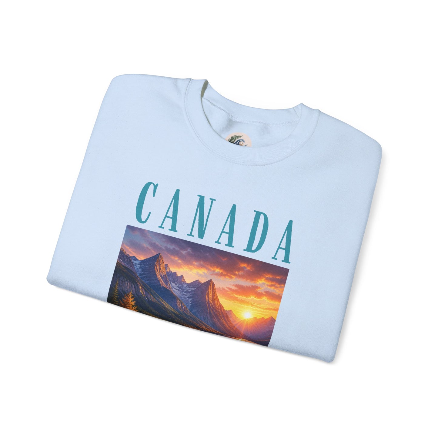 Canada Banff Scenic Crewneck Sweatshirt — Mountain Lake Sunset Graphic