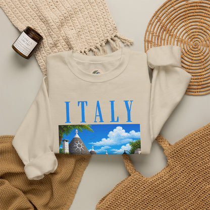 Italy Alberobello Scenic Sweatshirt — Trulli Village Travel Crewneck