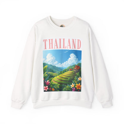 Thailand Scenic Sweatshirt — Tropical Rice Terrace Graphic Crewneck