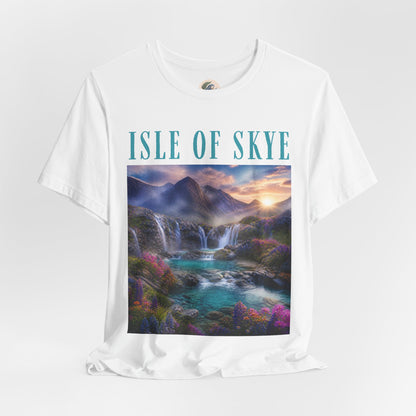 Isle of Skye Scenic T-Shirt — Scottish Landscape Waterfall Tee