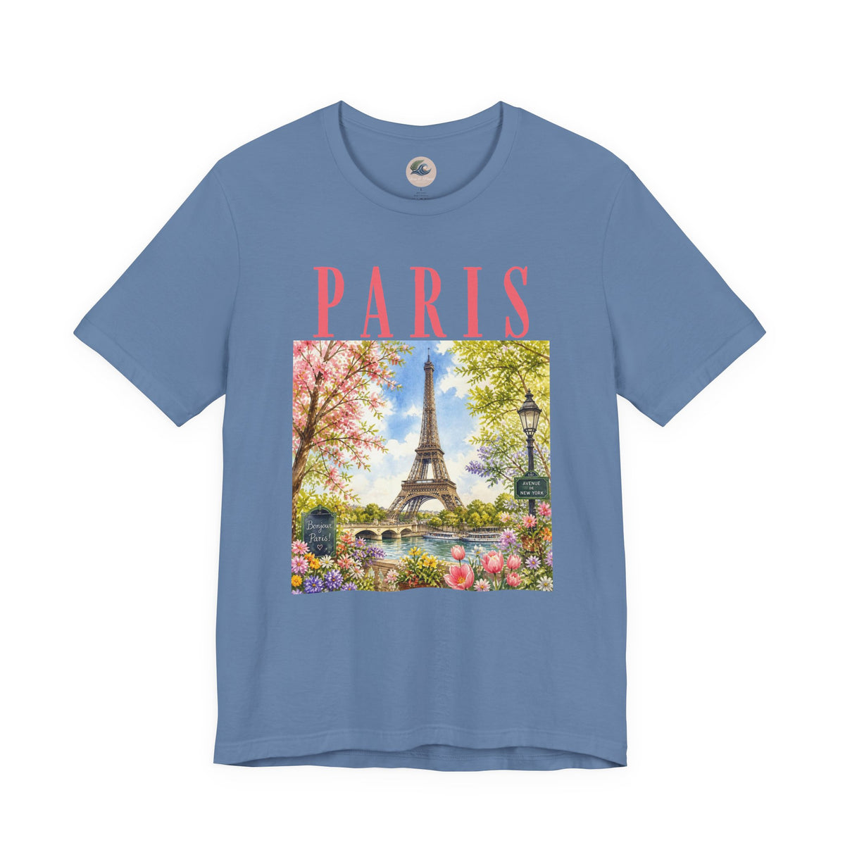 Paris Floral Eiffel Tower Tee — Vintage Romantic France T-Shirt