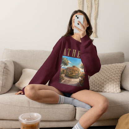 Athens Scenic Crewneck Sweatshirt — Vintage Greece Travel Pullover