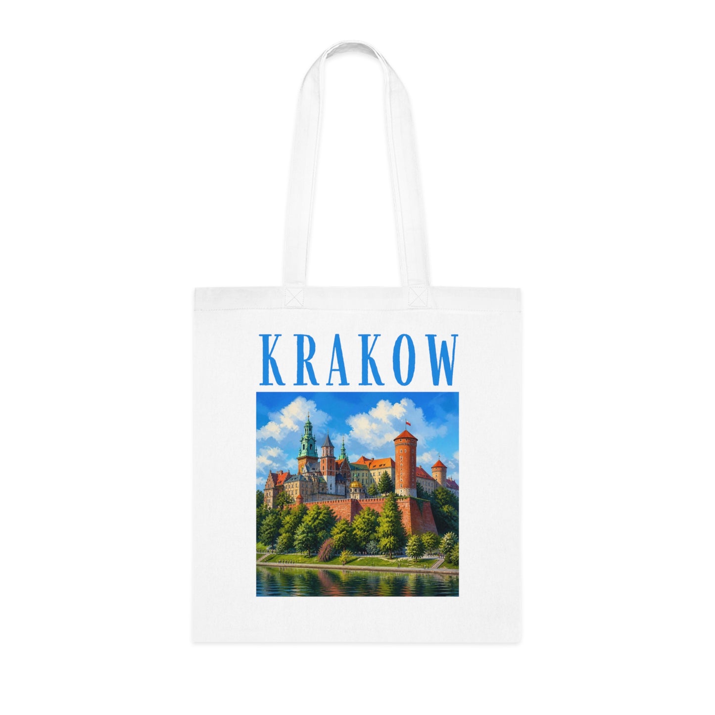 Krakow Cotton Tote Bag — Scenic Wawel Castle Poland Souvenir Tote