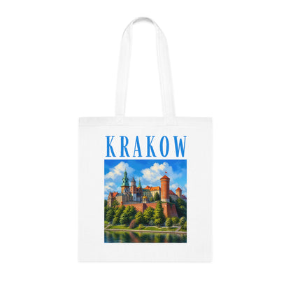 Krakow Cotton Tote Bag — Scenic Wawel Castle Poland Souvenir Tote