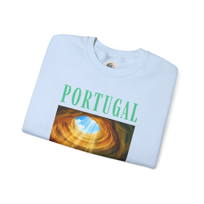Portugal Benagil Cave Crewneck Sweatshirt — Coastal Travel Graphic Pullover