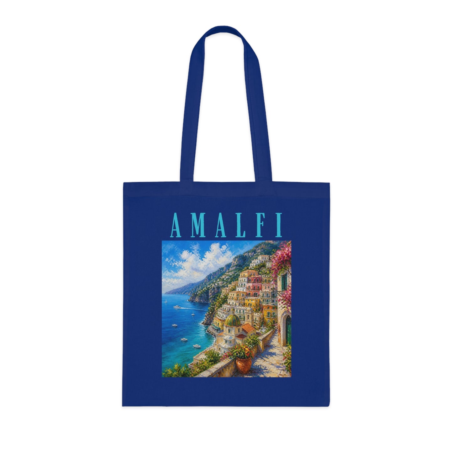 Amalfi Coast Cotton Tote Bag — Scenic Italy Travel Beach Market Tote