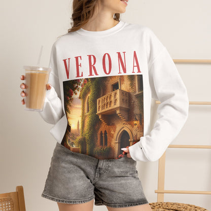 Verona Scenic Sweatshirt — Vintage Italian Balcony Graphic Crewneck