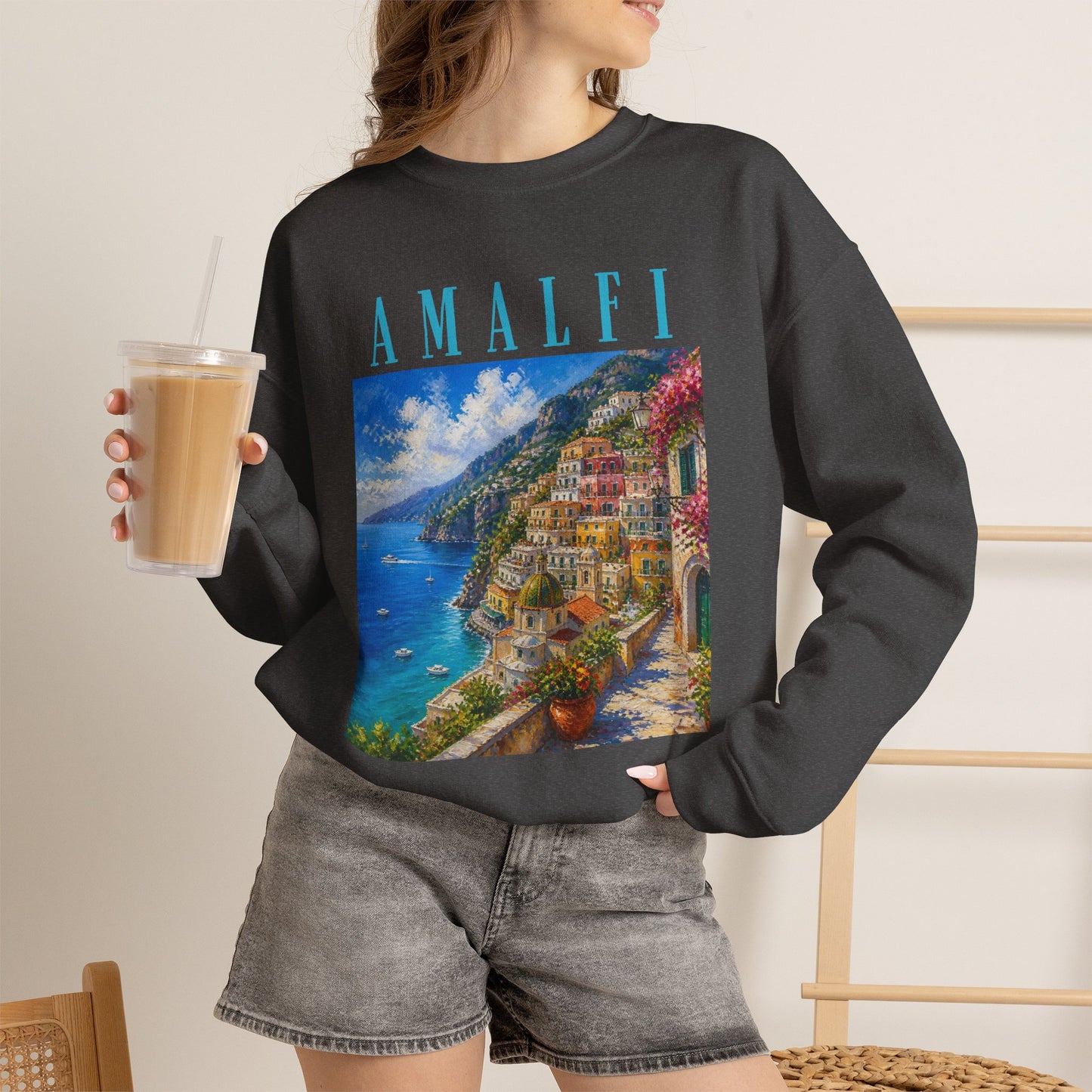 Amalfi Coast Scenic Crewneck Sweatshirt
