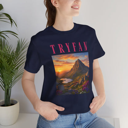Tryfan Mountain Tee — Scenic Sunset Landscape T‑Shirt