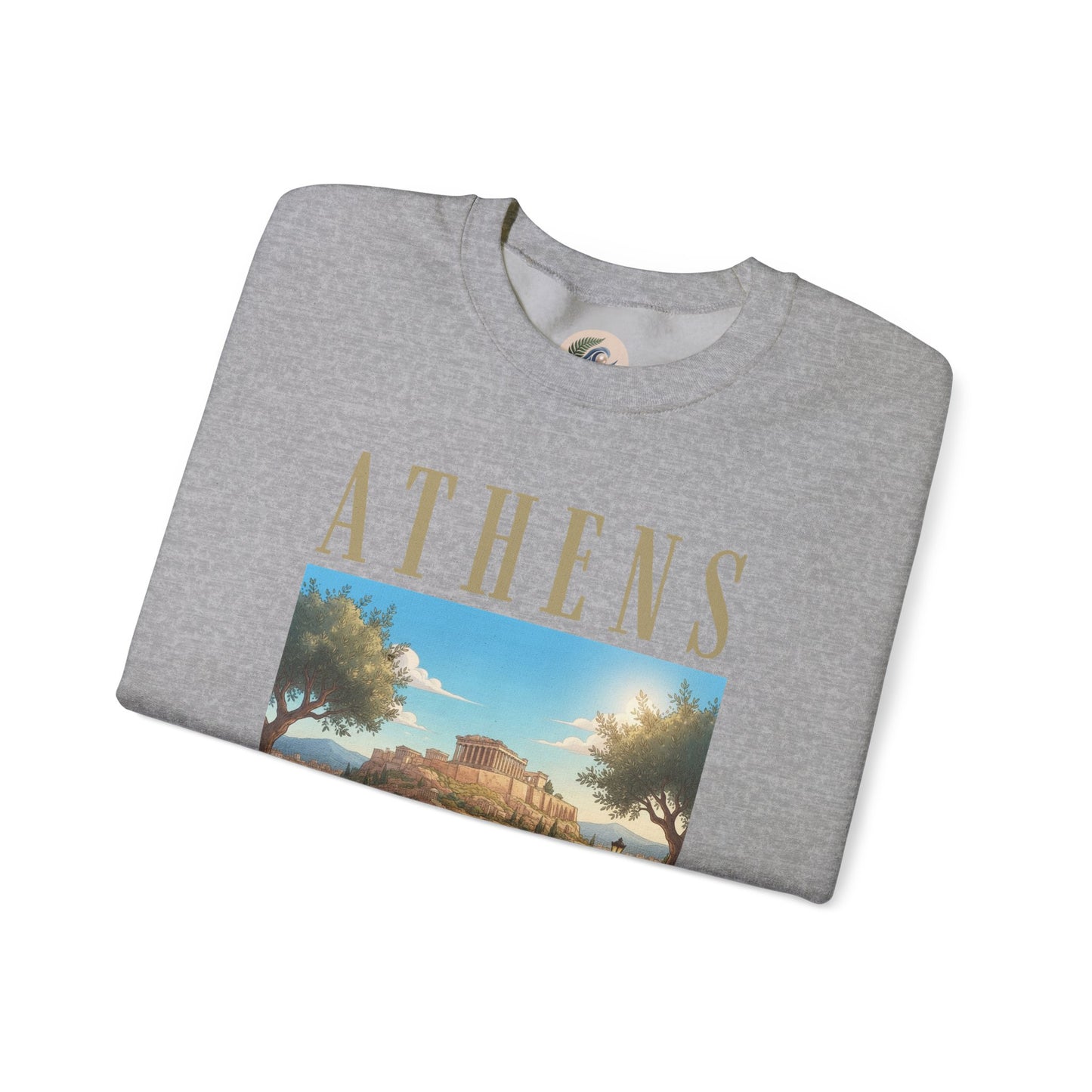 Athens Scenic Crewneck Sweatshirt — Vintage Greece Travel Pullover