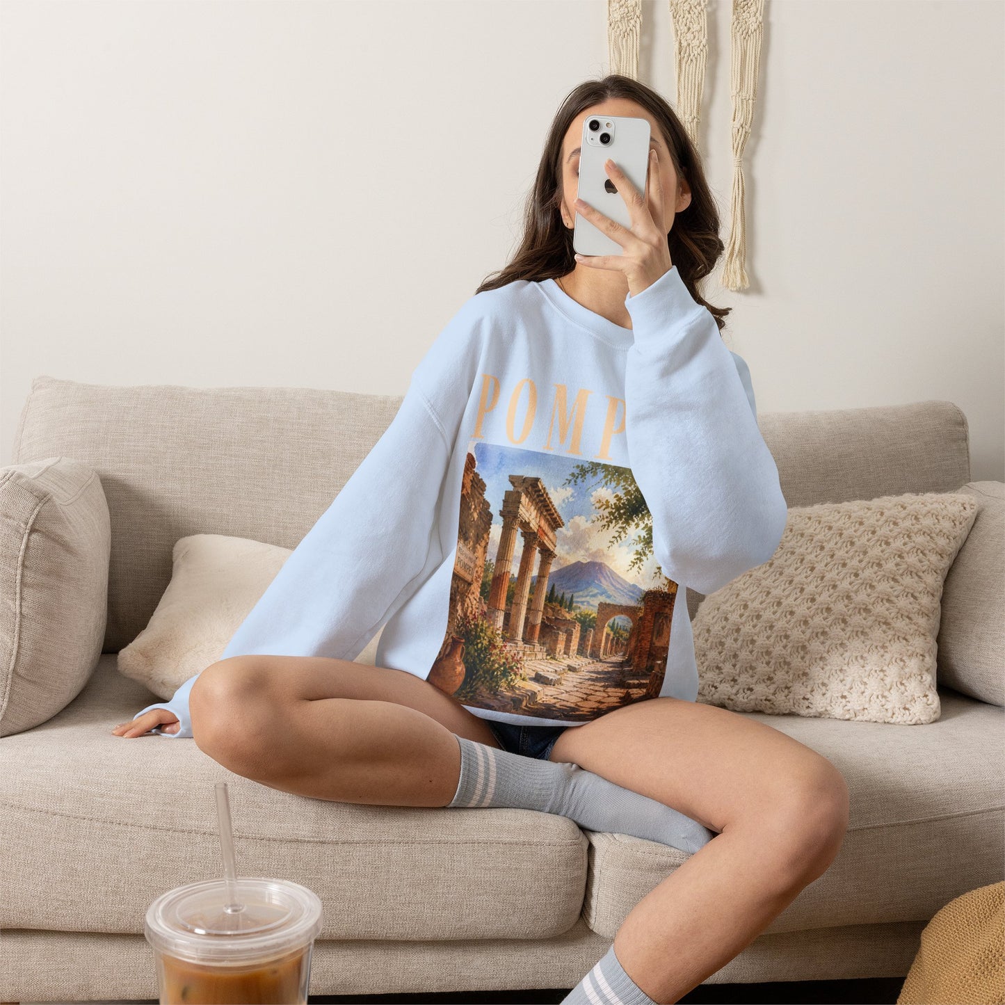 Pompeii Ruins Vintage Crewneck Sweatshirt