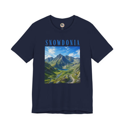 Glyderau Landscape T‑Shirt – Scenic 'SNOWDONIA' Mountain Graphic Tee