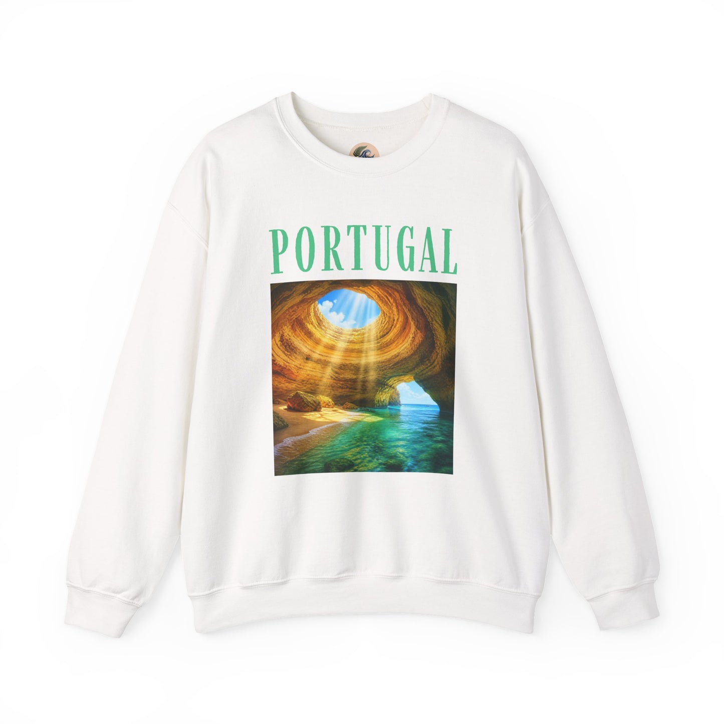 Portugal Benagil Cave Crewneck Sweatshirt — Coastal Travel Graphic Pullover