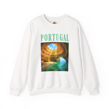 Portugal Benagil Cave Crewneck Sweatshirt — Coastal Travel Graphic Pullover