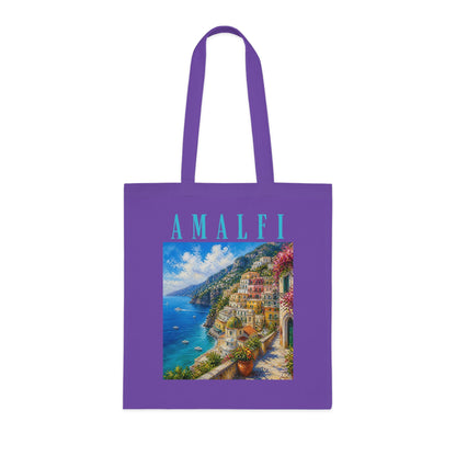 Amalfi Coast Cotton Tote Bag — Scenic Italy Travel Beach Market Tote