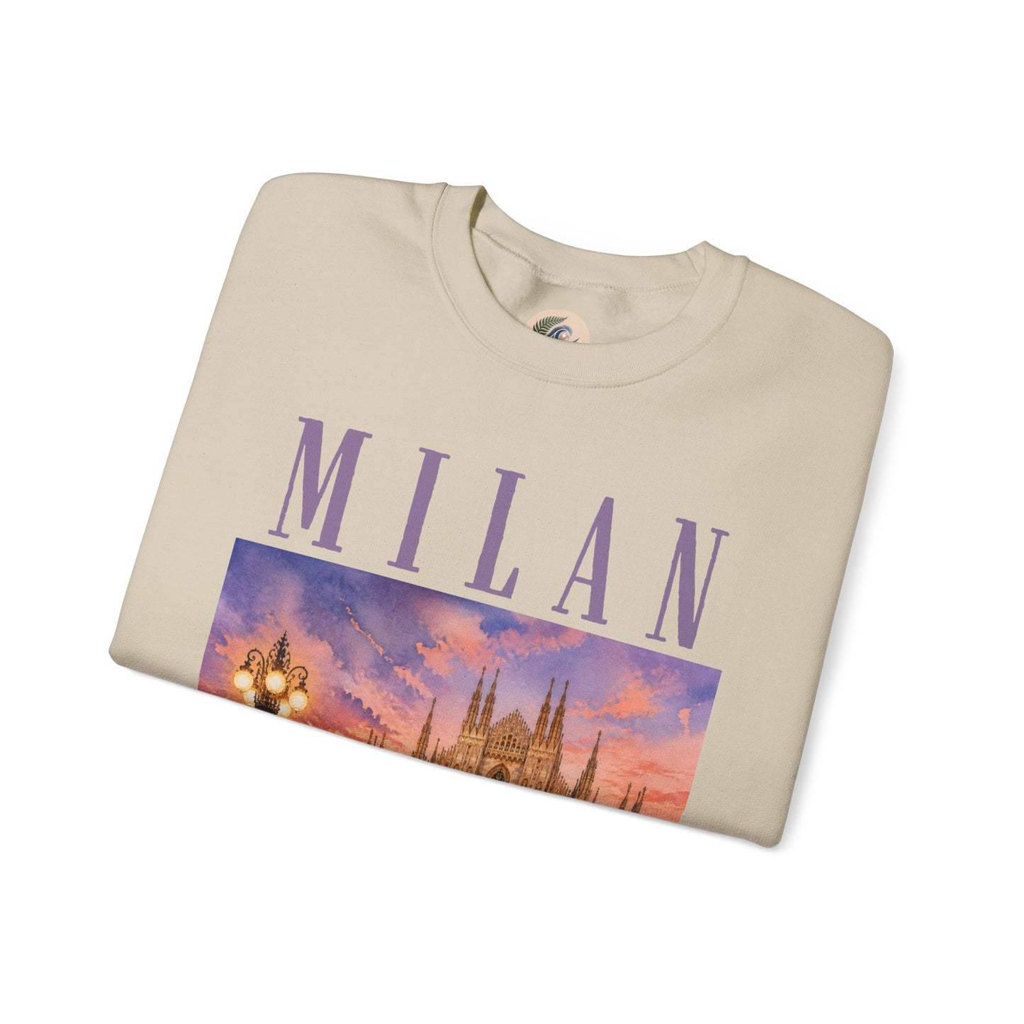 Milan Cathedral Crewneck Sweatshirt – Vintage Travel Cityscape