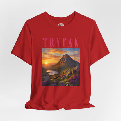 Tryfan Mountain Tee — Scenic Sunset Landscape T‑Shirt