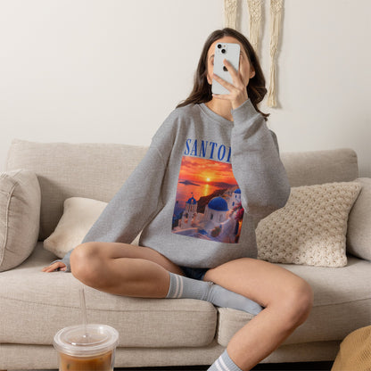 Santorini Sunset Sweatshirt — Greek Island Travel Crewneck