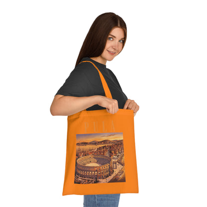 Pula Vintage Travel Tote - Retro Cityscape Cotton Bag