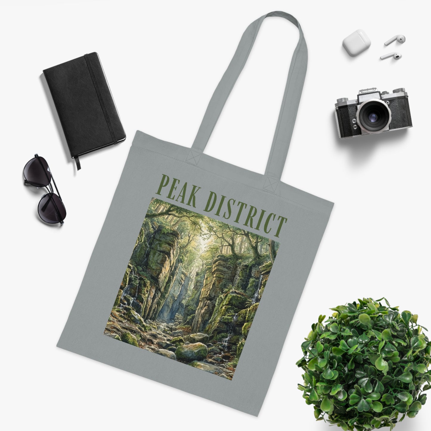 Peak District Cotton Tote Bag — Scenic Luds Church Forest Walk Canvas Shopper