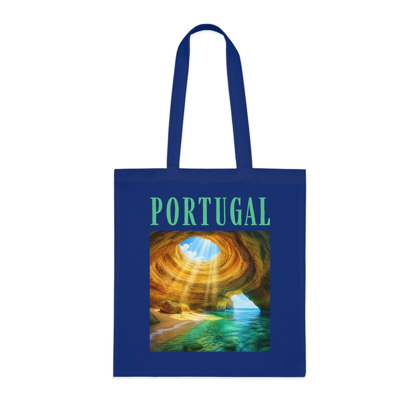 Portugal Benagil Cave Cotton Tote Bag – Scenic Travel Souvenir Tote