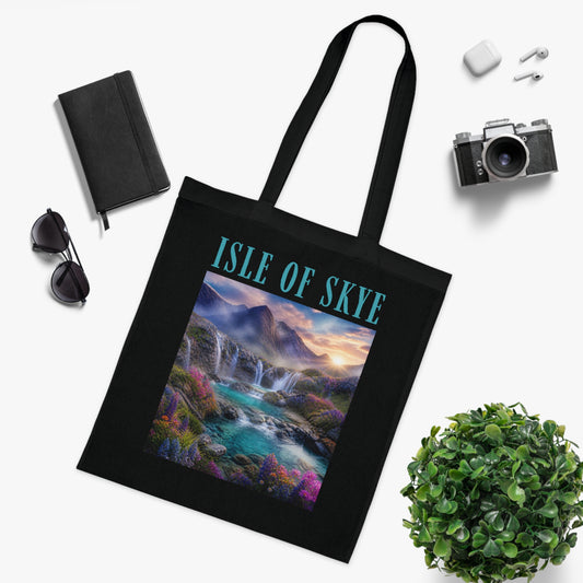 Isle of Skye Scenic Tote Bag — Waterfall Landscape Cotton Tote