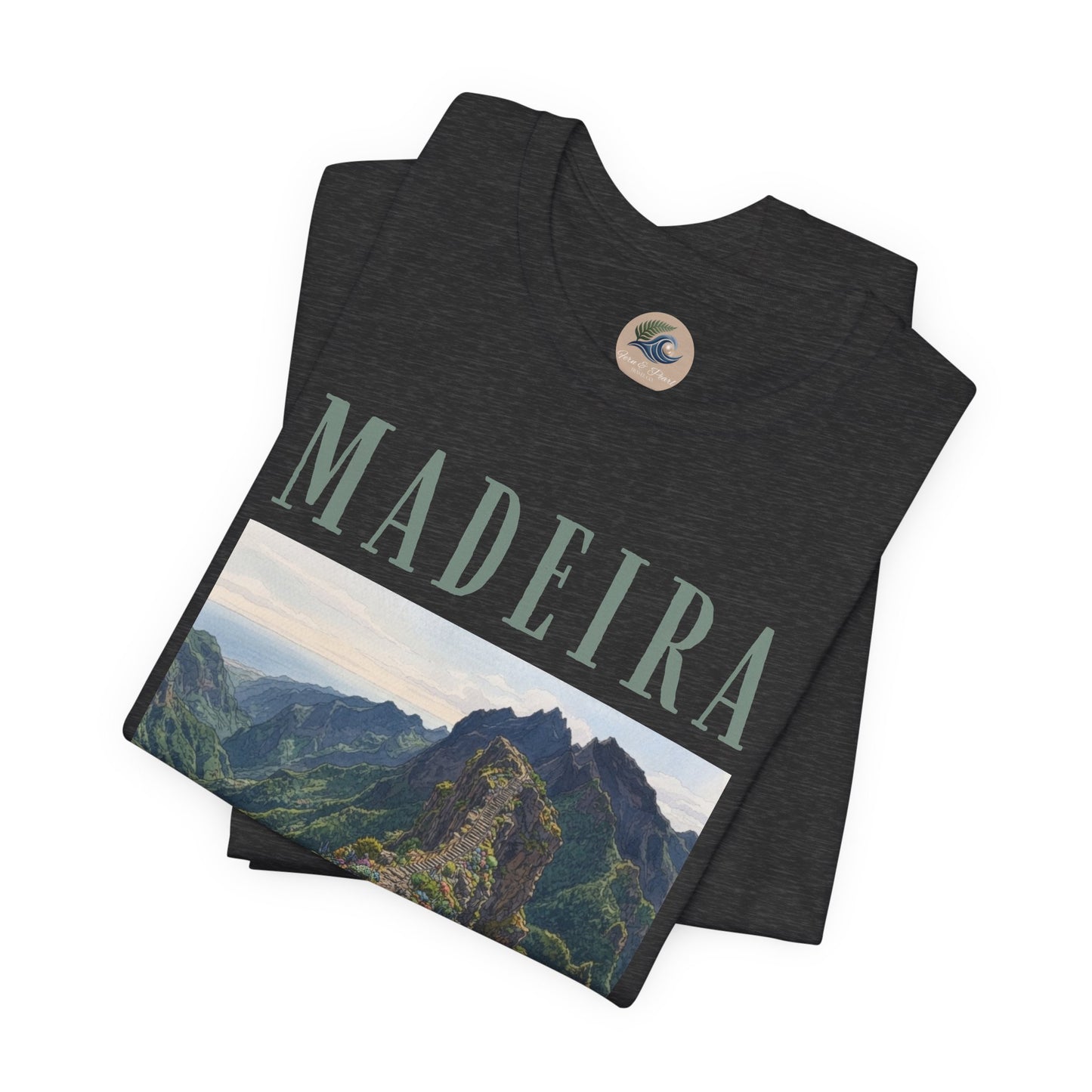 Madeira Stairway to Heaven Scenic Tee - Mountain Landscape Travel T-Shirt