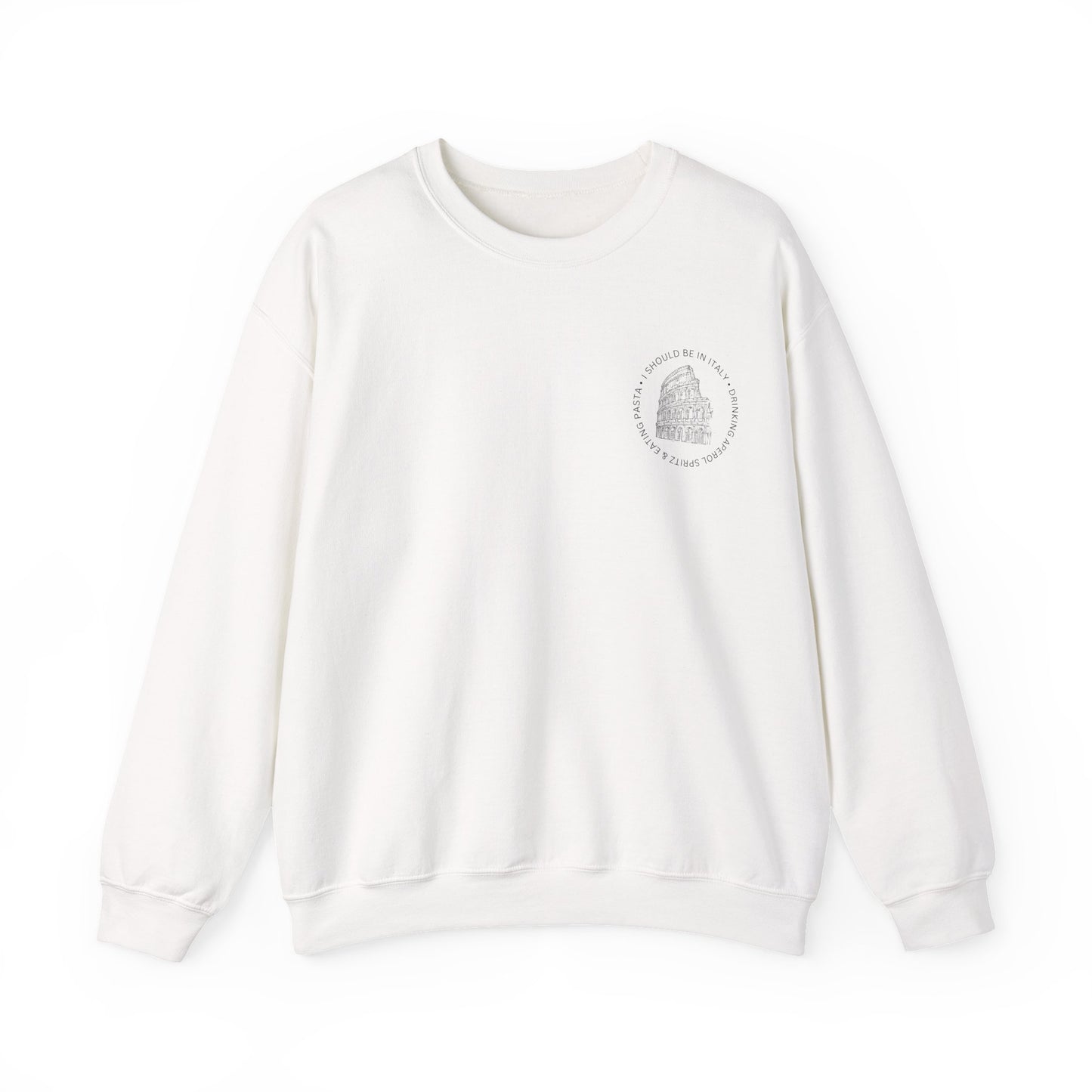 Cozy Italy Crewneck Sweatshirt with Small Chest Badge Design