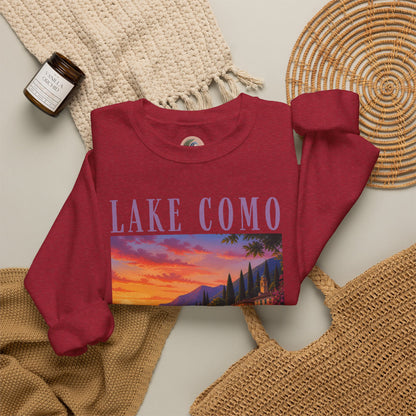 Lake Como Sunset Crewneck Sweatshirt