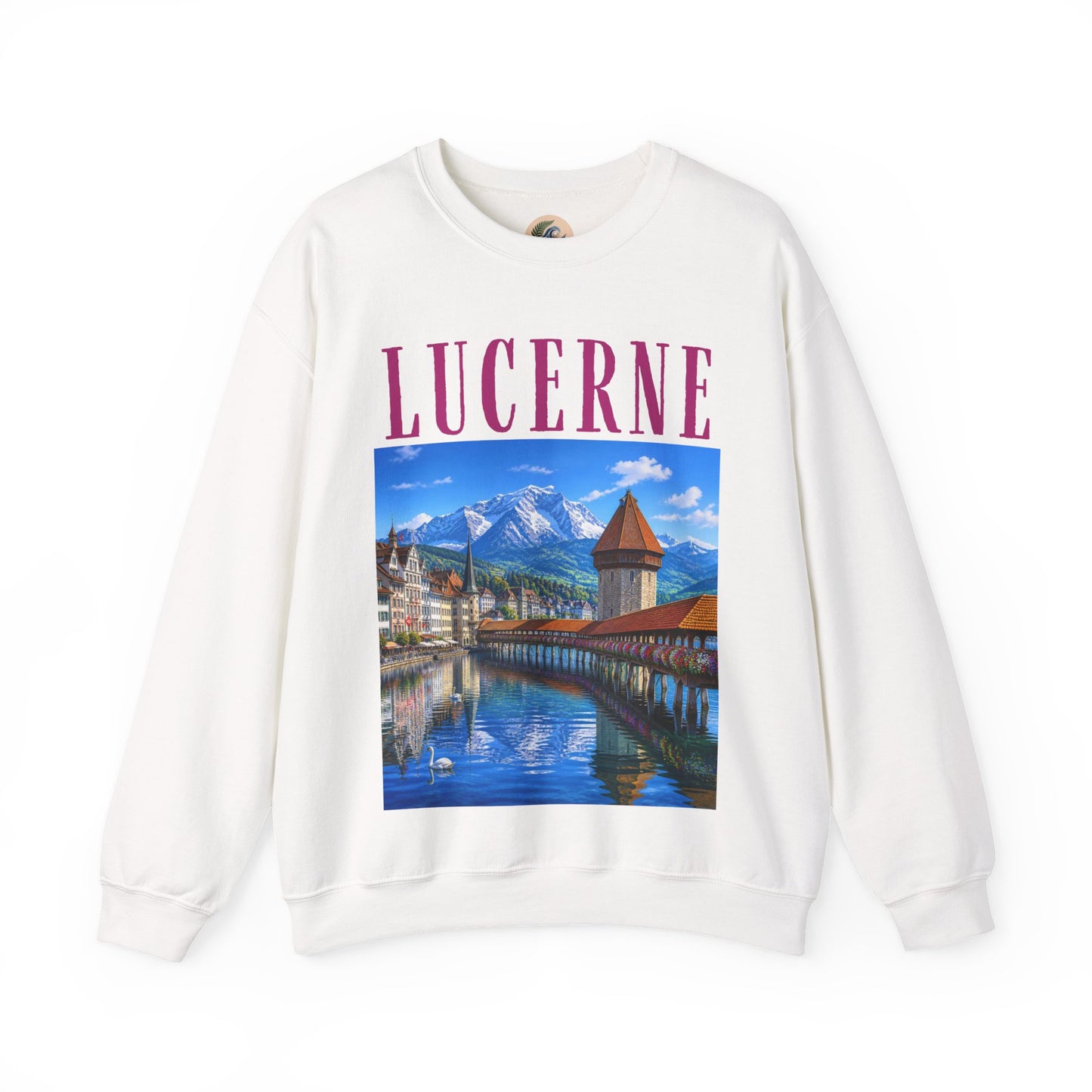 Lucerne Scenic Sweatshirt – Swiss Chapel Bridge Travel Crewneck