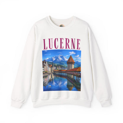 Lucerne Scenic Sweatshirt – Swiss Chapel Bridge Travel Crewneck
